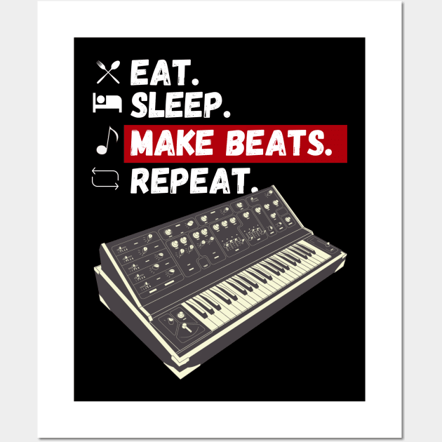 Eat Sleep Make Beats Repeat Wall Art by maxdax